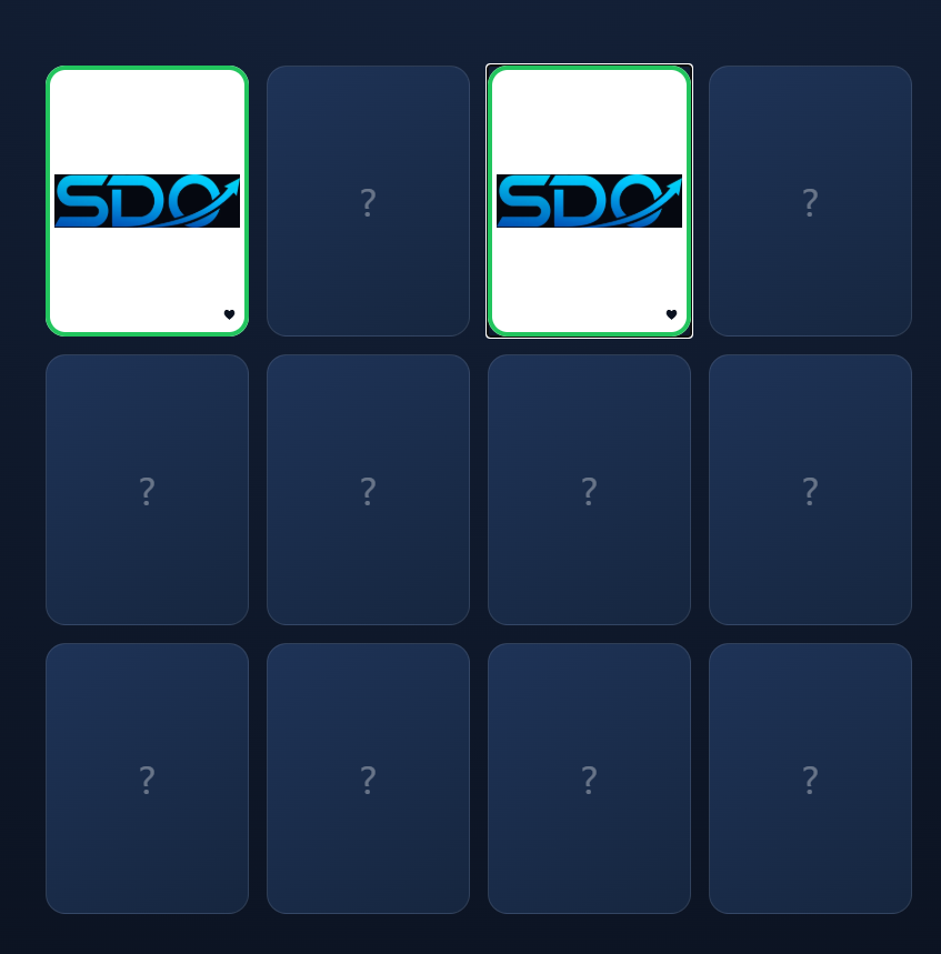 Jogo da memória com o logotipo do patrocinador
